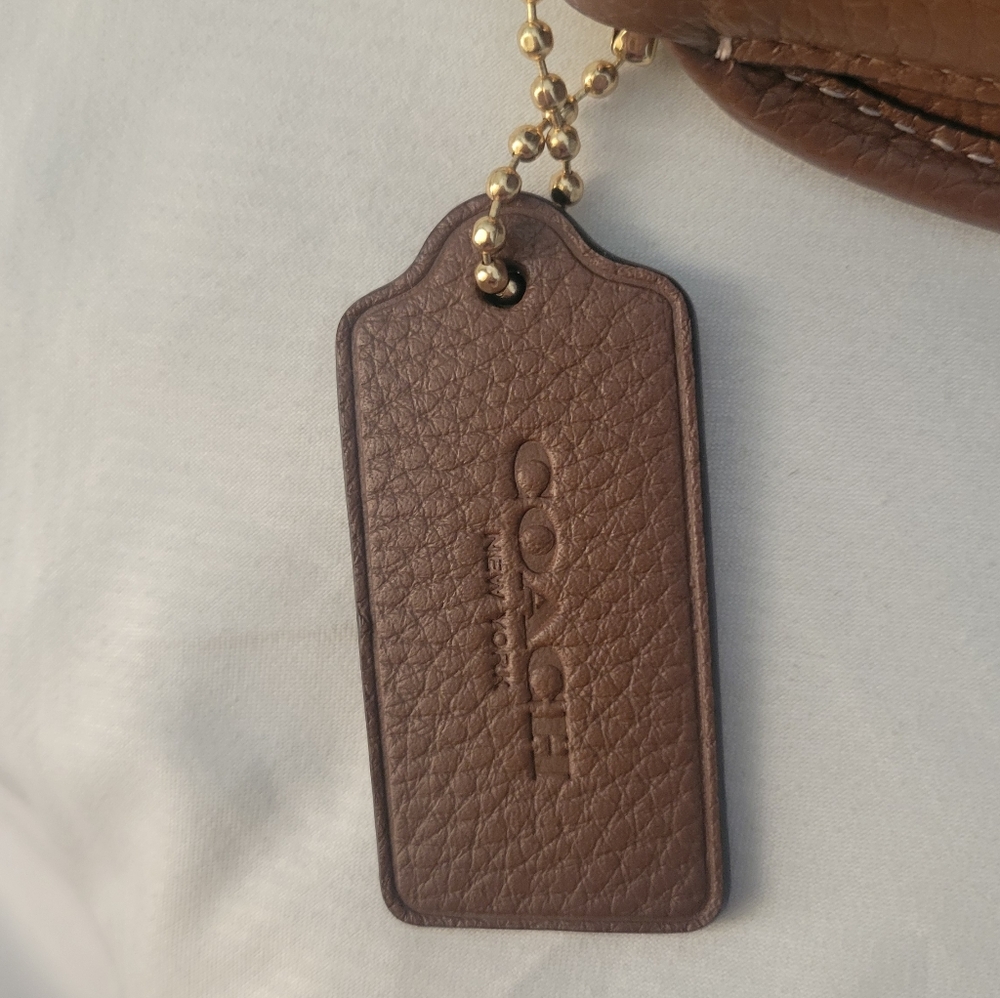 Coach Tan Signature Canvas Crossbody with Red Stripe Bag NEW - Picture 4 of 4